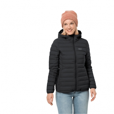 Jack Wolfskin Winter-Daunenjacke Glowing Mountain Jacket (winddicht, warm, PFC-frei) schwarz Damen